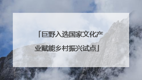 巨野入选国家文化产业赋能乡村振兴试点