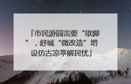市民游园需要“歇脚”，舒城“微改造”增设仿古凉亭解民忧