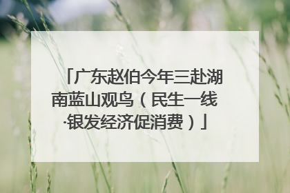 广东赵伯今年三赴湖南蓝山观鸟（民生一线·银发经济促消费）
