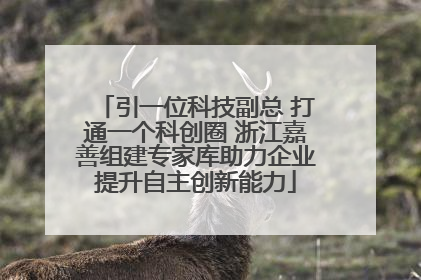引一位科技副总 打通一个科创圈 浙江嘉善组建专家库助力企业提升自主创新能力