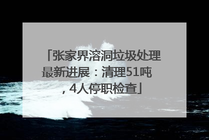 张家界溶洞垃圾处理最新进展：清理51吨，4人停职检查