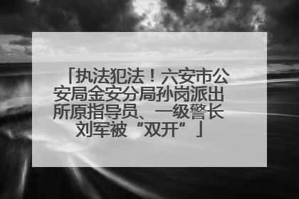 执法犯法！六安市公安局金安分局孙岗派出所原指导员、一级警长刘军被“双开”