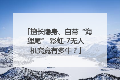 擅长隐身、自带“海狸尾” 彩虹-7无人机究竟有多牛？