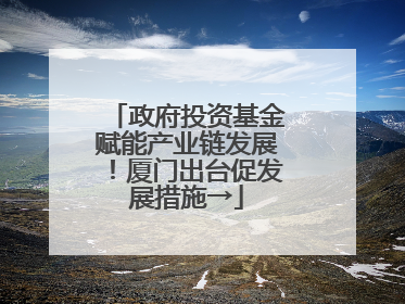 政府投资基金赋能产业链发展！厦门出台促发展措施→