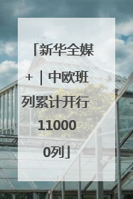 新华全媒+｜中欧班列累计开行110000列