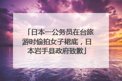 日本一公务员在台旅游时偷拍女子裙底，日本岩手县政府致歉