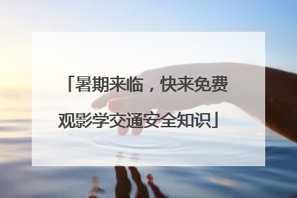 暑期来临，快来免费观影学交通安全知识