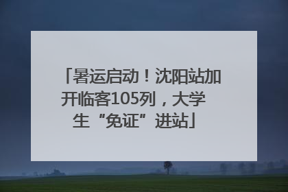 暑运启动！沈阳站加开临客105列，大学生“免证”进站