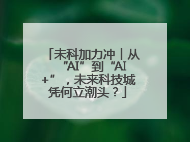 未科加力冲丨从“AI”到“AI+”，未来科技城凭何立潮头？