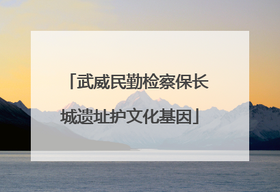武威民勤检察保长城遗址护文化基因