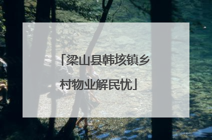梁山县韩垓镇乡村物业解民忧