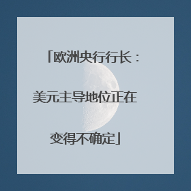 欧洲央行行长：美元主导地位正在变得不确定