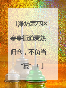 潍坊寒亭区寒亭街道麦熟归仓，不负当“夏”！