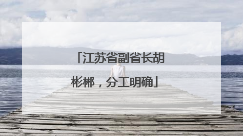 江苏省副省长胡彬郴，分工明确