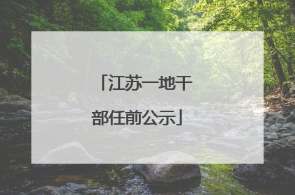江苏一地干部任前公示
