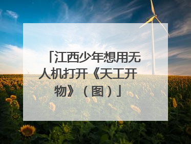 江西少年想用无人机打开《天工开物》（图）