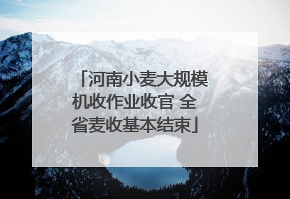 河南小麦大规模机收作业收官 全省麦收基本结束