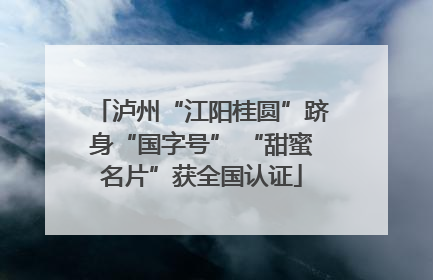 泸州“江阳桂圆”跻身“国字号” “甜蜜名片”获全国认证