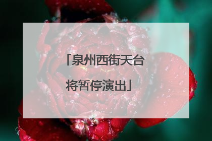 泉州西街天台将暂停演出