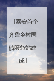 泰安首个齐鲁乡村国债服务站建成