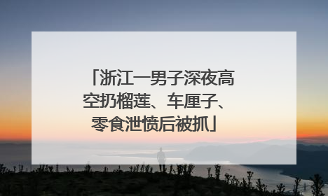 浙江一男子深夜高空扔榴莲、车厘子、零食泄愤后被抓