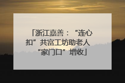 浙江嘉善：“连心扣”共富工坊助老人“家门口”增收