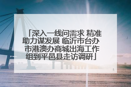 深入一线问需求 精准助力谋发展 临沂市台办 市港澳办商城出海工作组到平邑县走访调研