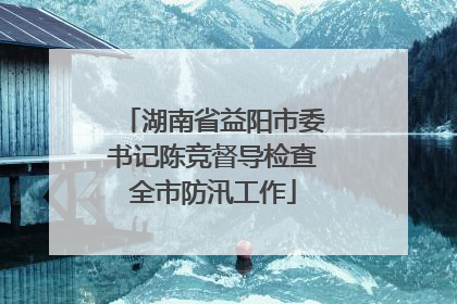 湖南省益阳市委书记陈竞督导检查全市防汛工作