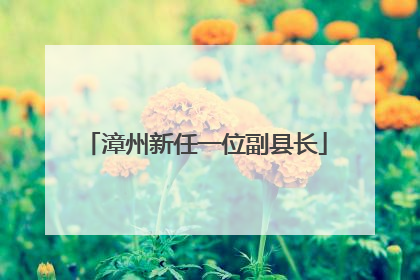 漳州新任一位副县长
