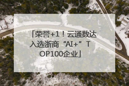 荣誉+1！云通数达入选浙商“AI+”TOP100企业