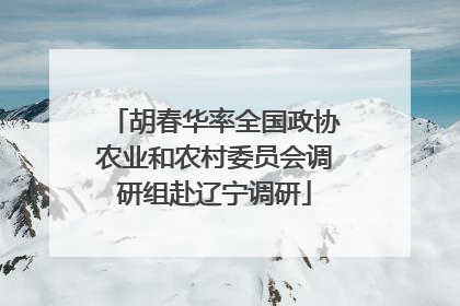 胡春华率全国政协农业和农村委员会调研组赴辽宁调研