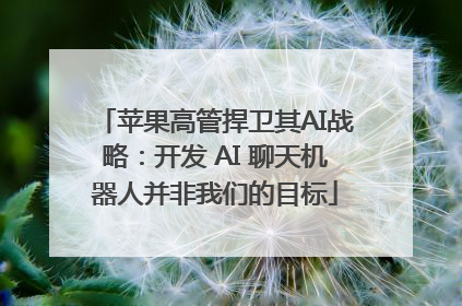 苹果高管捍卫其AI战略：开发 AI 聊天机器人并非我们的目标