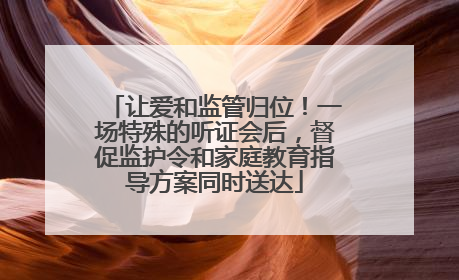 让爱和监管归位！一场特殊的听证会后，督促监护令和家庭教育指导方案同时送达