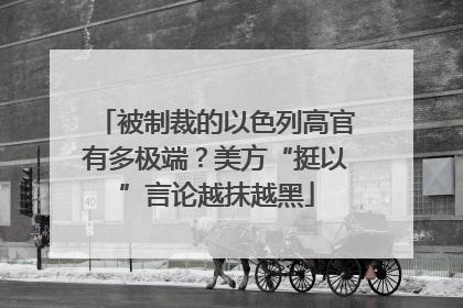 被制裁的以色列高官有多极端？美方“挺以”言论越抹越黑