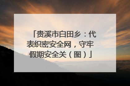 贵溪市白田乡：代表织密安全网，守牢假期安全关（图）