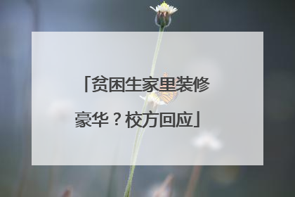 贫困生家里装修豪华？校方回应