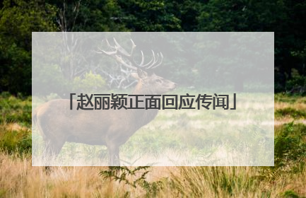 赵丽颖正面回应传闻