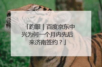 趵眼｜百度京东中兴为何一个月内先后来济南签约？