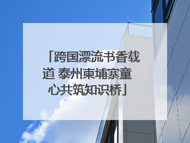 跨国漂流书香载道 泰州柬埔寨童心共筑知识桥