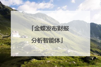 金蝶发布财报分析智能体