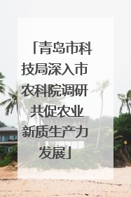 青岛市科技局深入市农科院调研 共促农业新质生产力发展