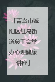 青岛市城阳区红岛街道总工会举办心理健康讲座