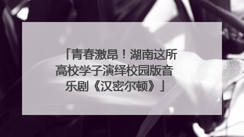 青春激昂！湖南这所高校学子演绎校园版音乐剧《汉密尔顿》