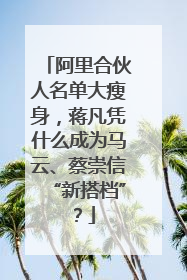 阿里合伙人名单大瘦身，蒋凡凭什么成为马云、蔡崇信“新搭档”？