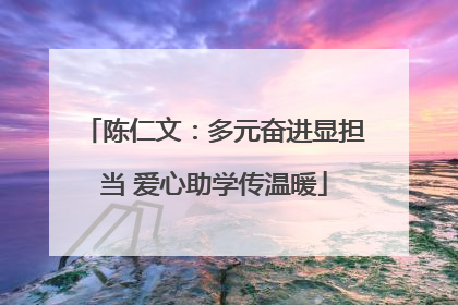 陈仁文：多元奋进显担当 爱心助学传温暖