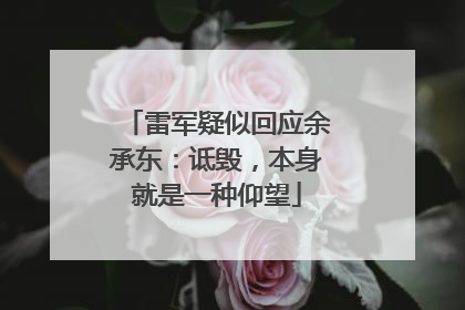 雷军疑似回应余承东：诋毁，本身就是一种仰望