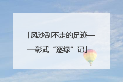 风沙刮不走的足迹——彰武“逐绿”记