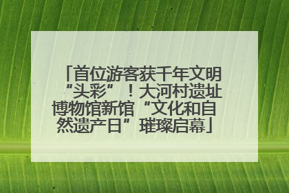 首位游客获千年文明“头彩”！大河村遗址博物馆新馆“文化和自然遗产日”璀璨启幕