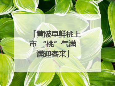 黄陂早鲜桃上市 “桃”气满满迎客来