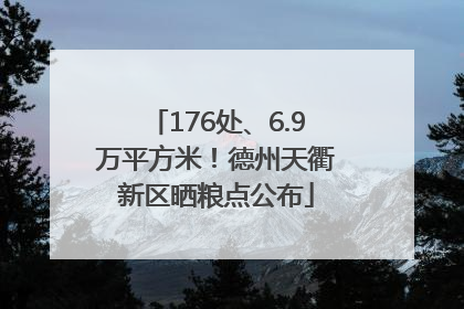 176处、6.9万平方米！德州天衢新区晒粮点公布